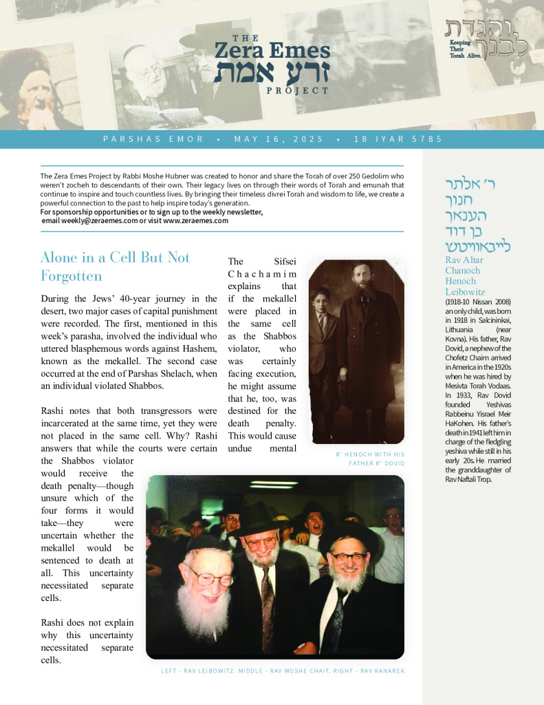 Emor Zera Emes Newsletter